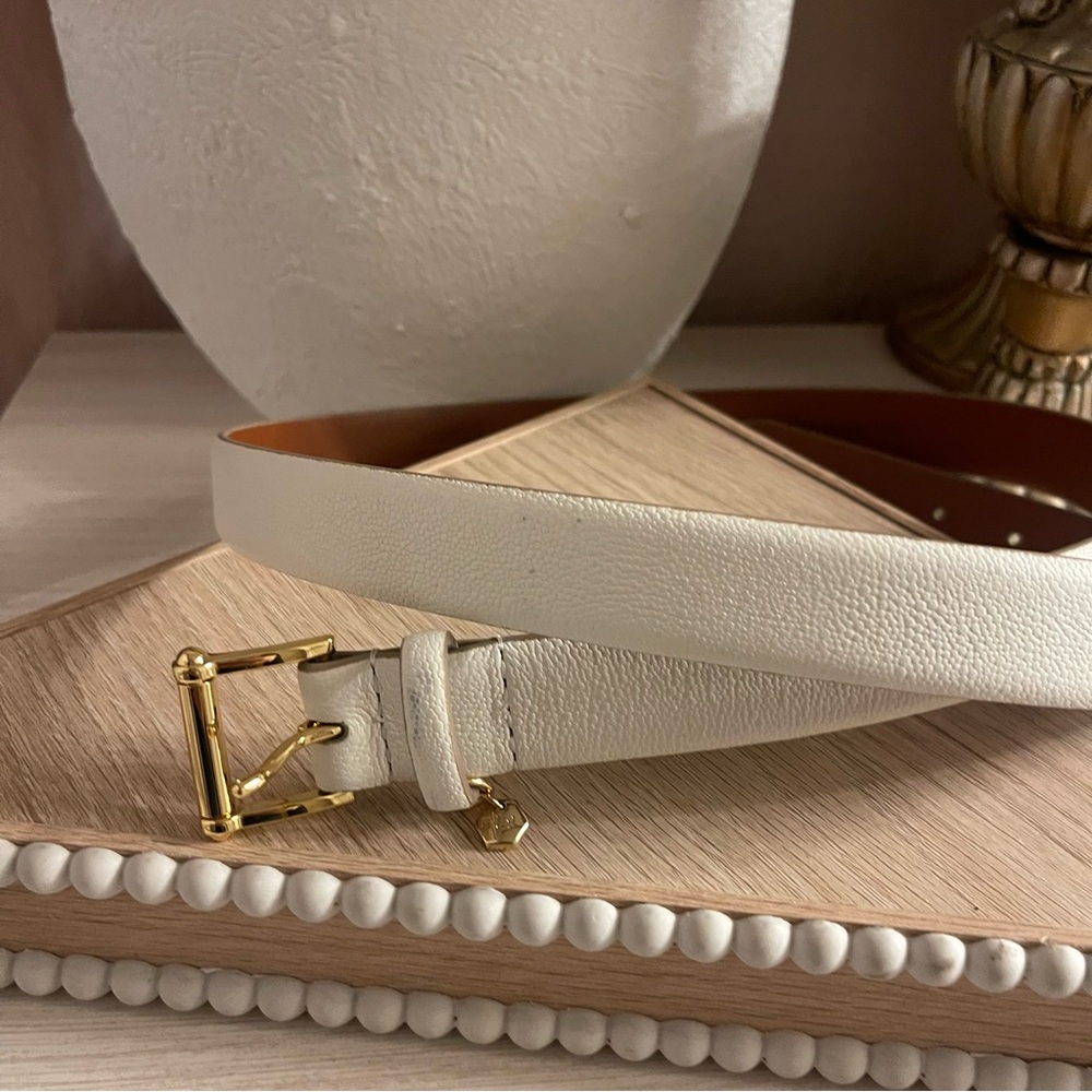 Lauren Ralph Lauren Elegant White Leather Belt